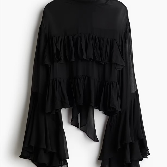 H&M Tops - H&M Black Ruffled Blouse